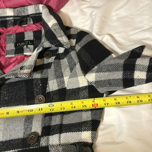 Pea Coat Black & White with Detachable Hood - Picture 5 of 12